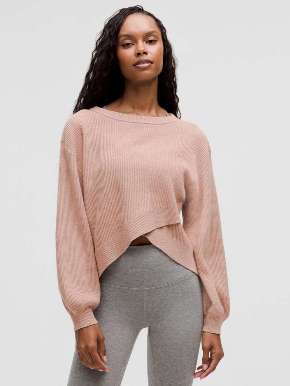 Lululemon Reversible Crossover Sweater in Warm Beige, Size Medium